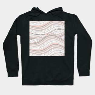 Pretty Pink Waves | Wavy Digital Illustration | Calming Pink, Gray and White Tones Hoodie